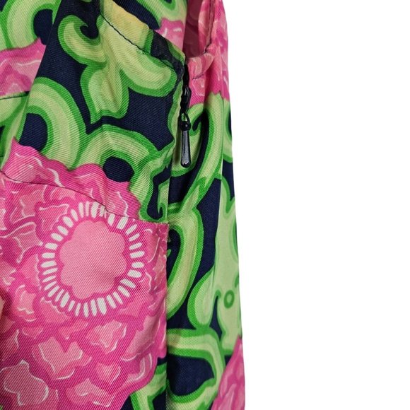 Lilly Pulitzer Silk Private Property Tara Floral Sleeveless Top Size 2 Side Zip - Picture 6 of 9